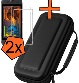 Nomfy Nomfy Nintendo Switch 2 Hoesje Handvat Met  2x Screenprotector - Zwart