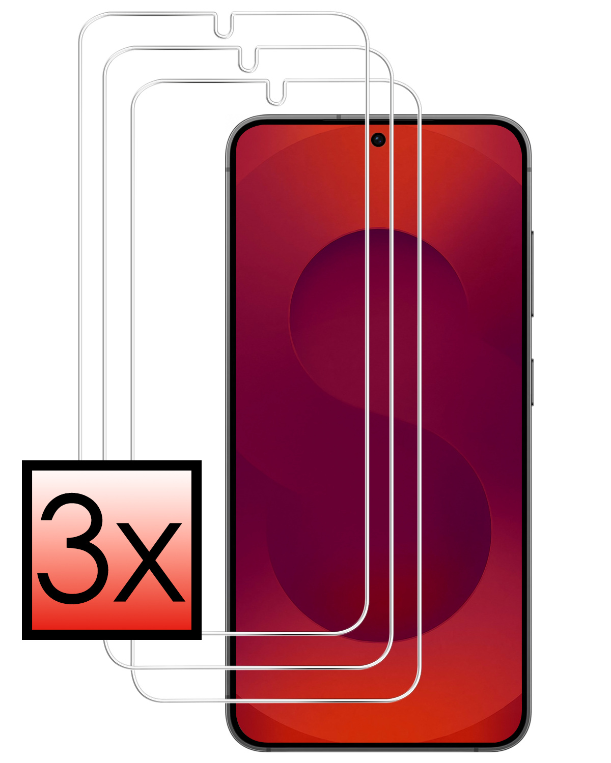 NoXx NoXx Samsung Galaxy S25 Edge Screenprotector Glas - 3 PACK
