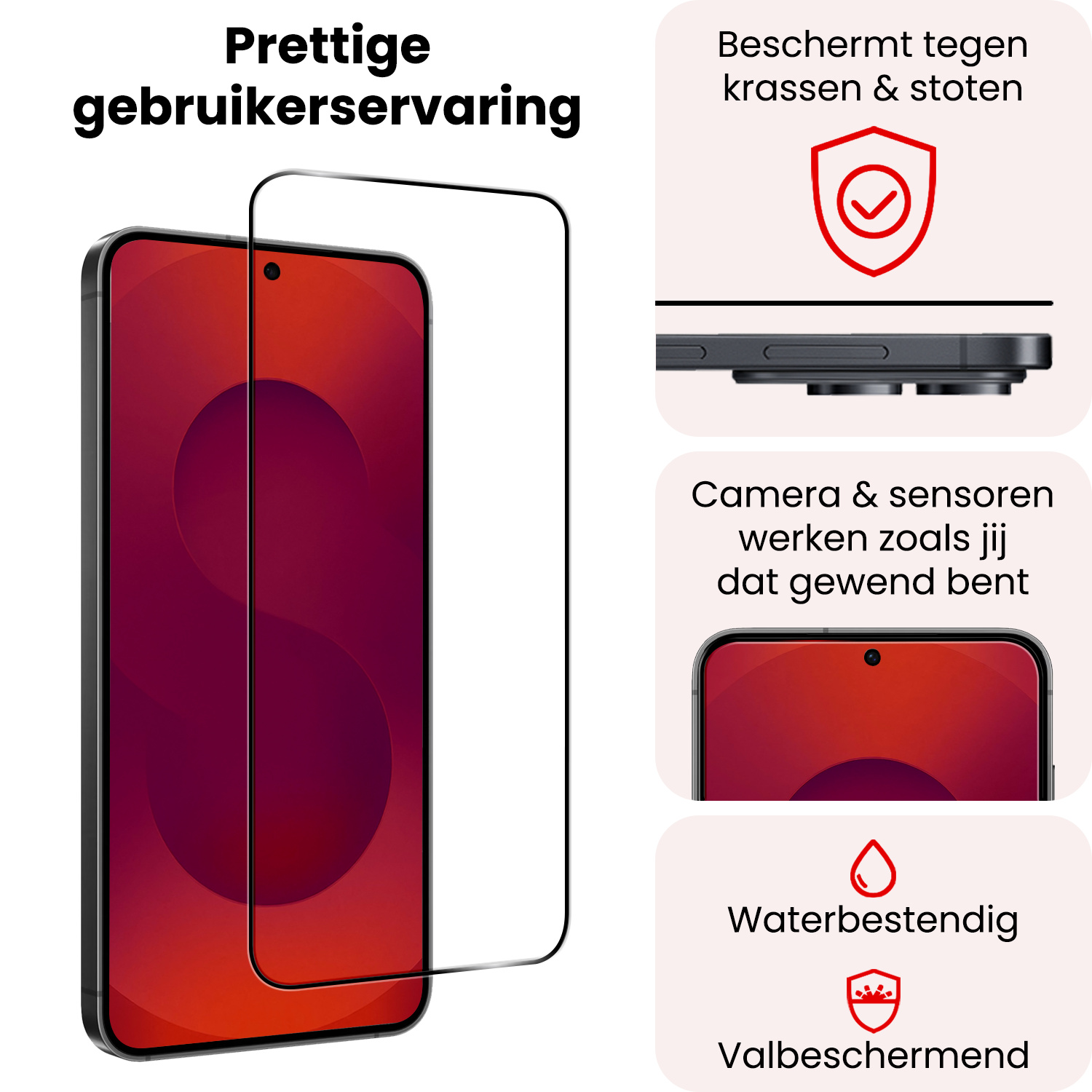 NoXx NoXx Samsung Galaxy S25 Edge Screenprotector Glas Full Cover - 3 PACK