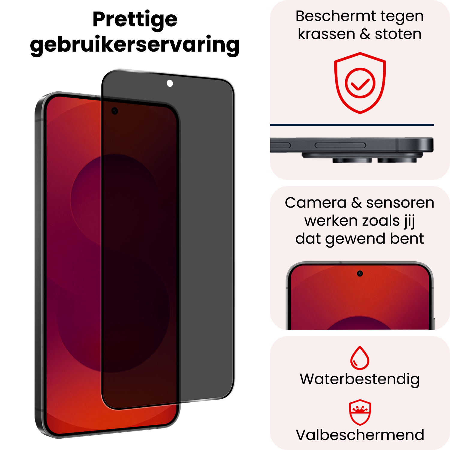 NoXx NoXx Samsung Galaxy S25 Edge Screenprotector Glas Privacy - 3 PACK