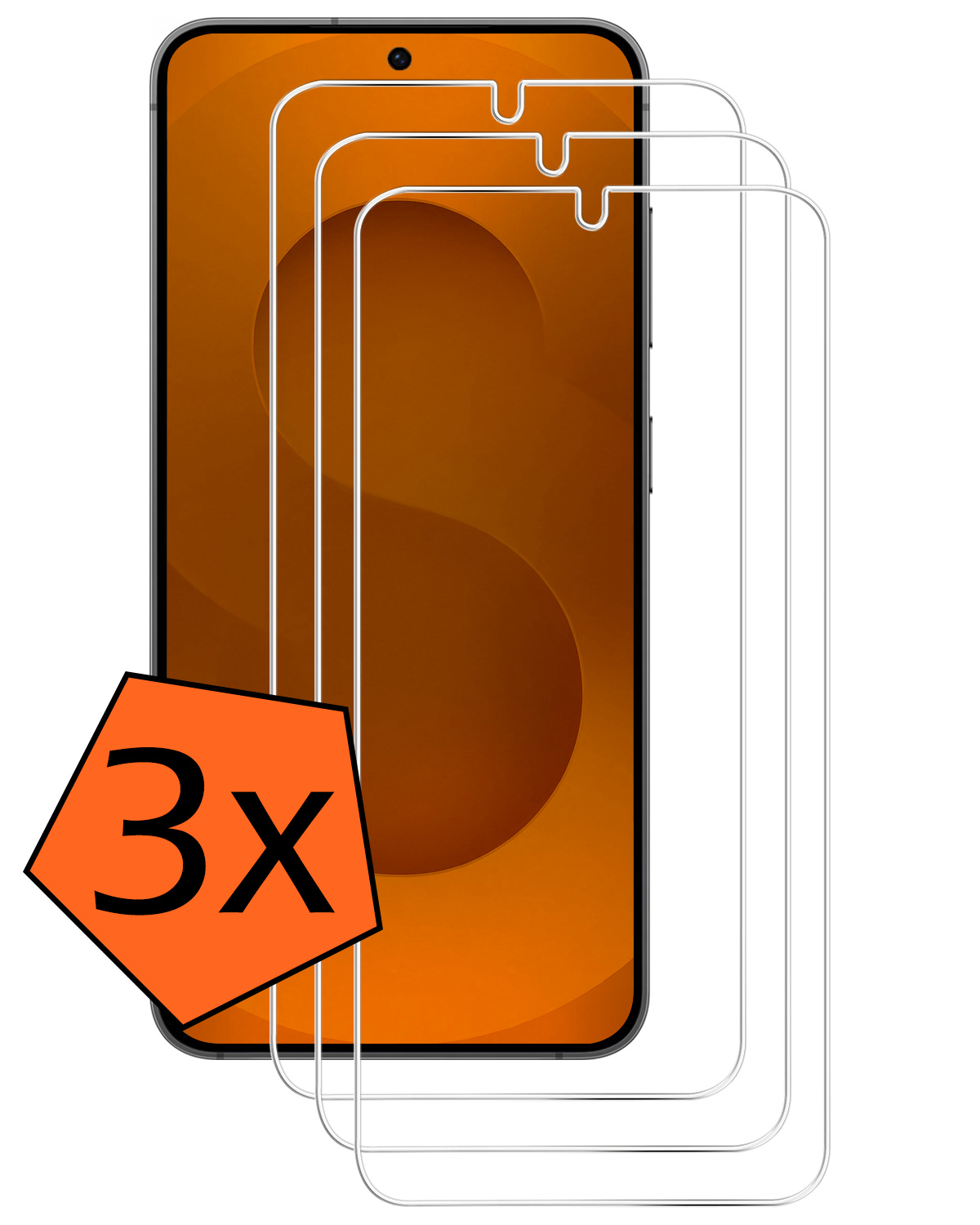 Nomfy Nomfy Samsung Galaxy S25 Edge Screenprotector Glas - 3 PACK