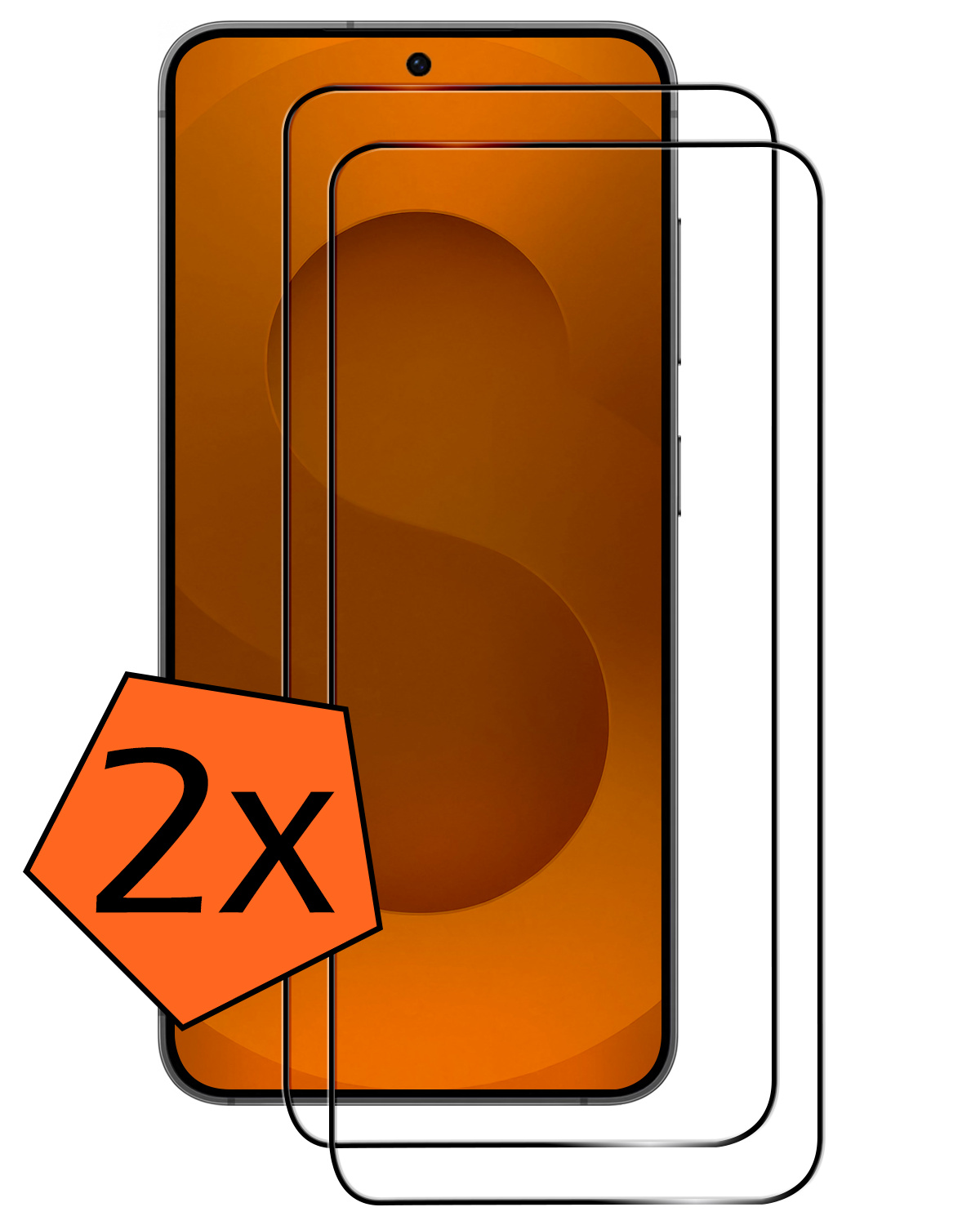 Nomfy Nomfy Samsung Galaxy S25 Edge Screenprotector Glas Full Cover - 2 PACK