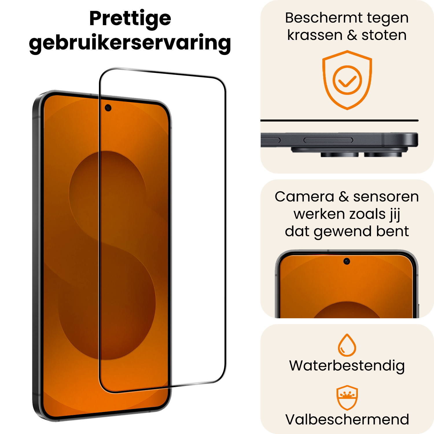 Nomfy Nomfy Samsung Galaxy S25 Edge Screenprotector Glas Full Cover - 2 PACK