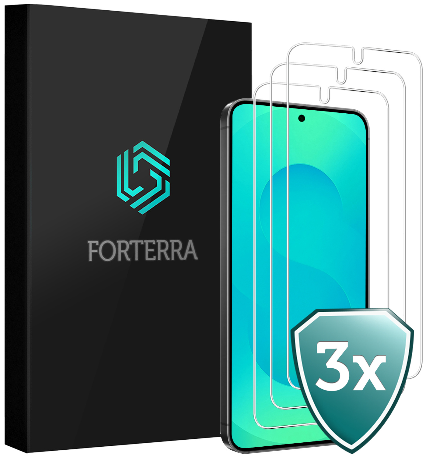 Forterra Forterra Samsung Galaxy S25 Edge Screenprotector Glas - 3 PACK