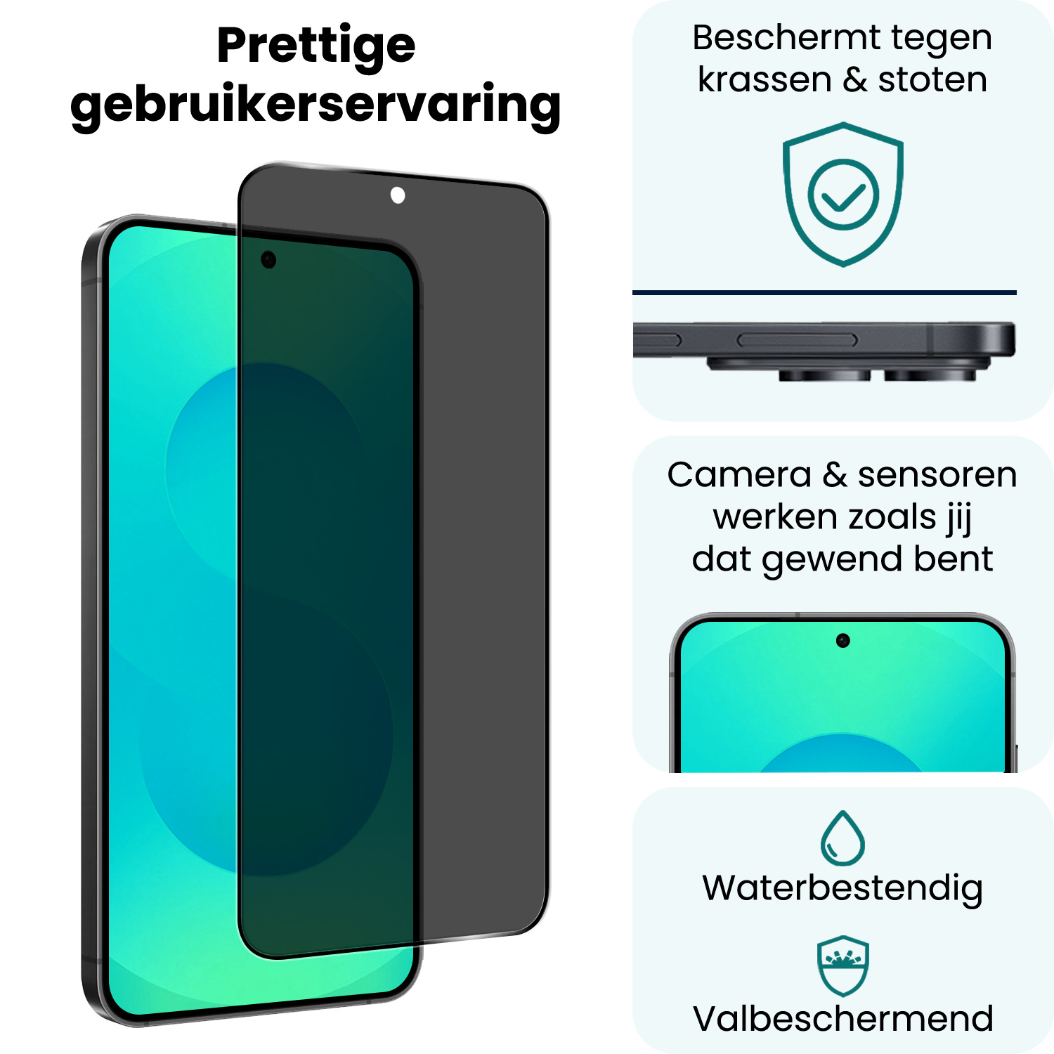 Forterra Forterra Samsung Galaxy S25 Edge Screenprotector Glas Privacy - 3 PACK