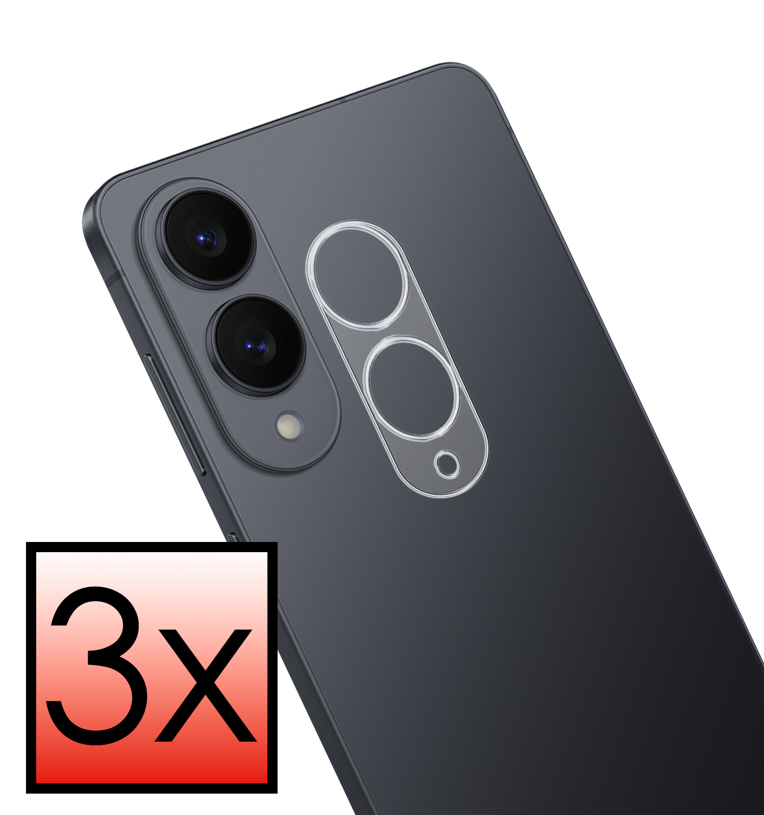 NoXx NoXx Samsung Galaxy S25 Edge Camera Screenprotector - 3 PACK