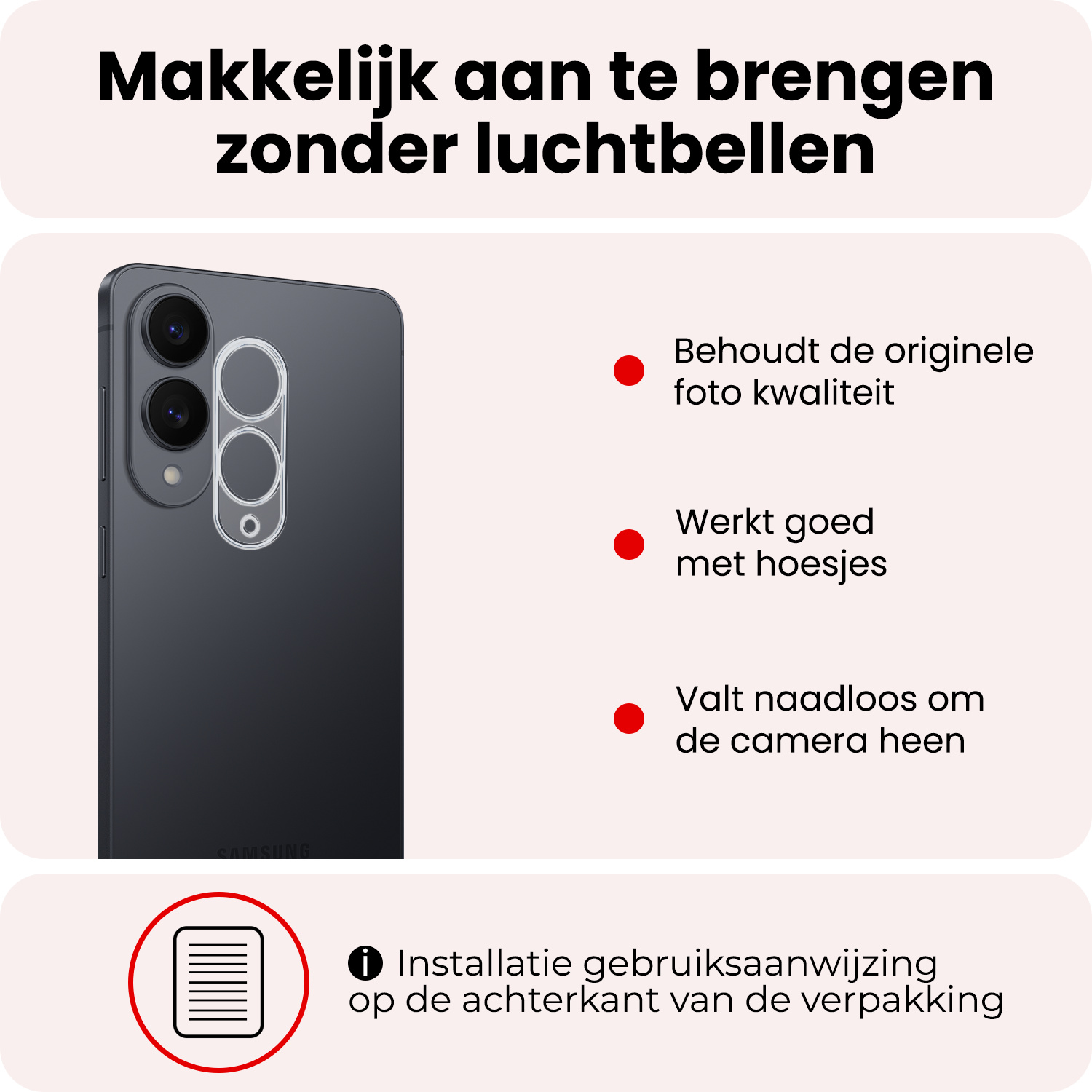 NoXx NoXx Samsung Galaxy S25 Edge Camera Screenprotector - 3 PACK