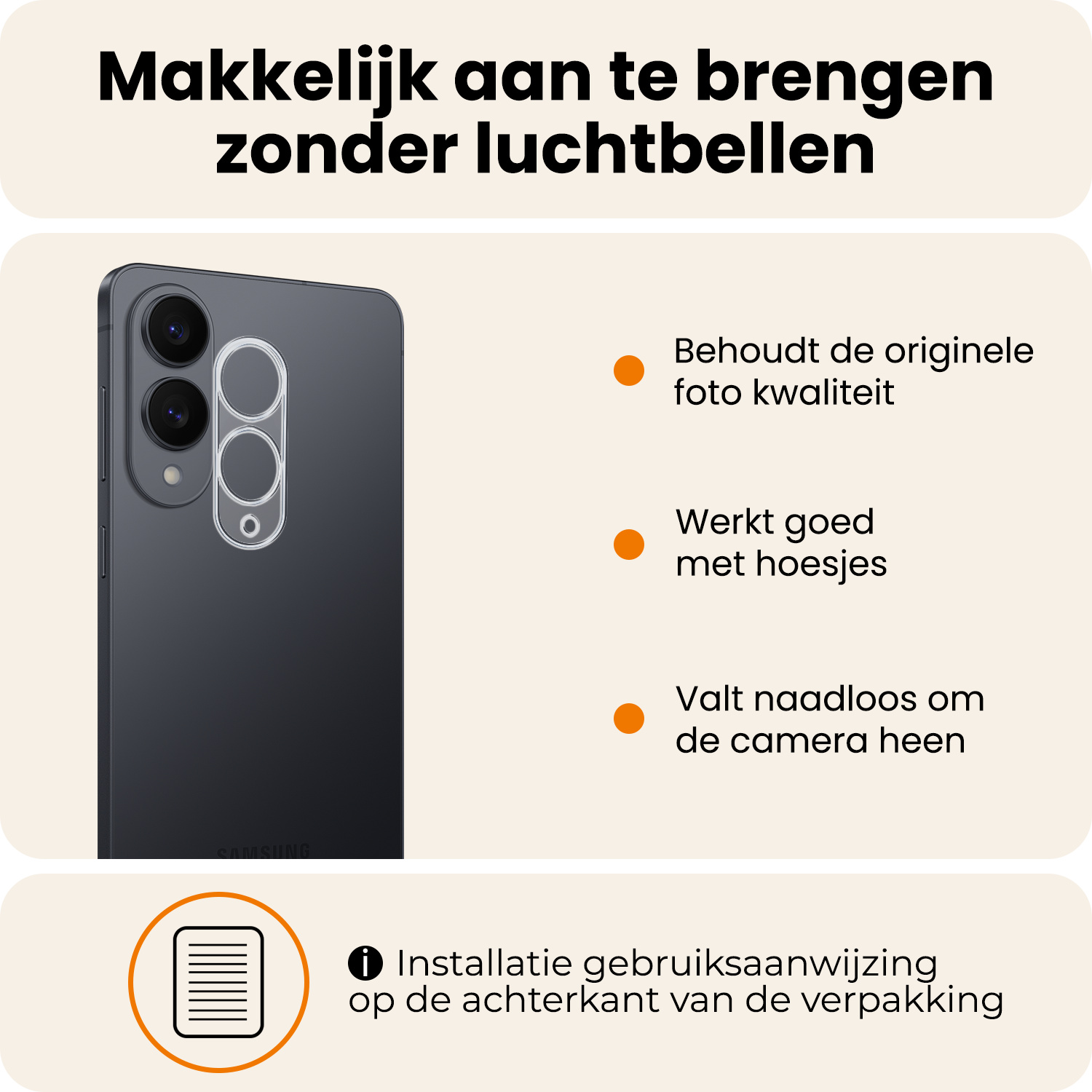 Nomfy Nomfy Samsung Galaxy S25 Edge Camera Screenprotector - 2 PACK