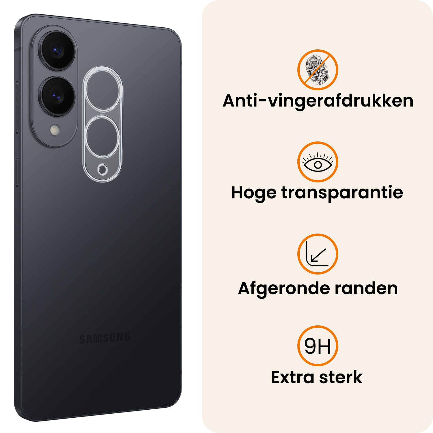 Nomfy Nomfy Samsung Galaxy S25 Edge Camera Screenprotector - 3 PACK
