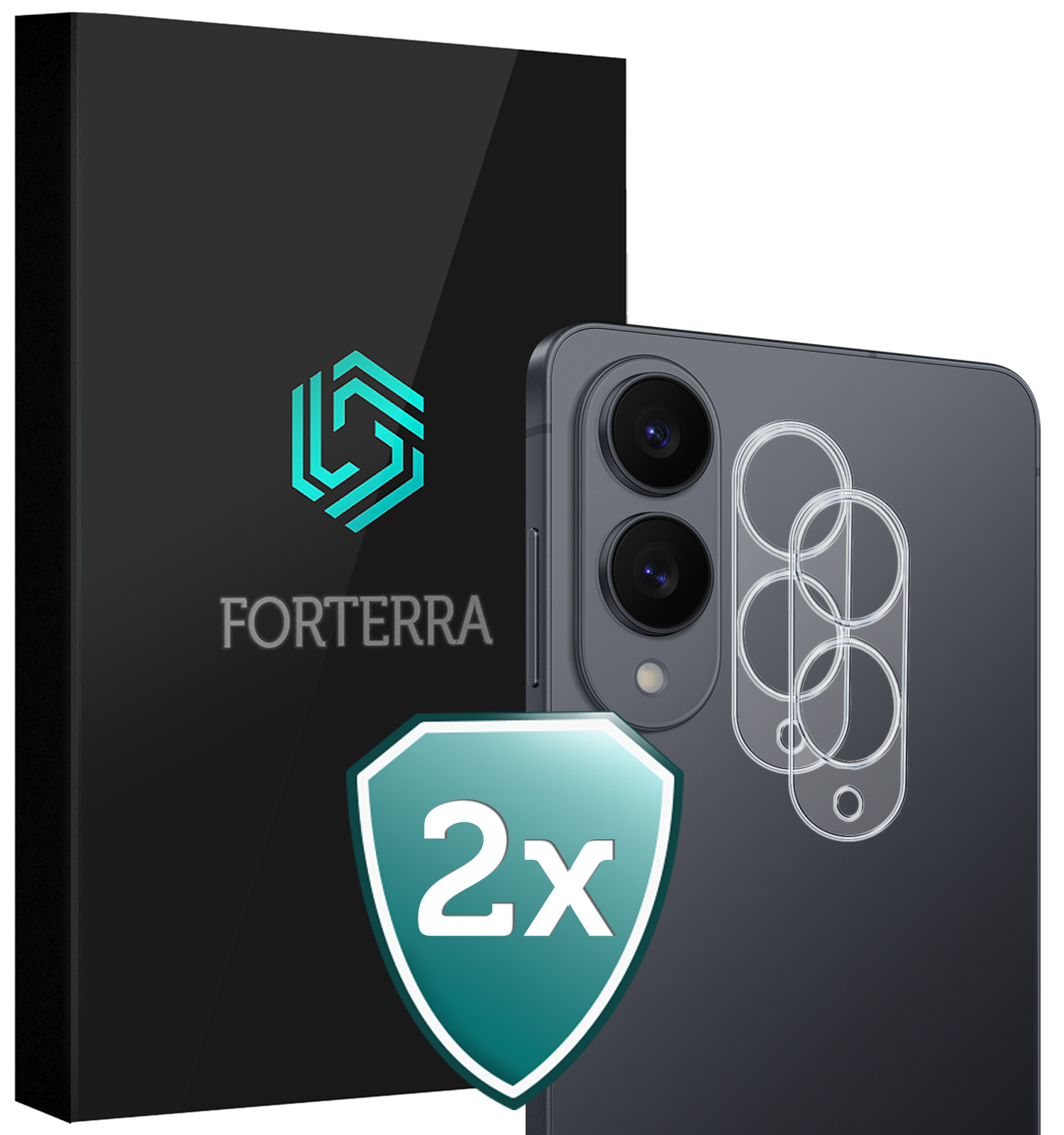 Forterra Forterra Samsung Galaxy S25 Edge Camera Screenprotector - 2 PACK