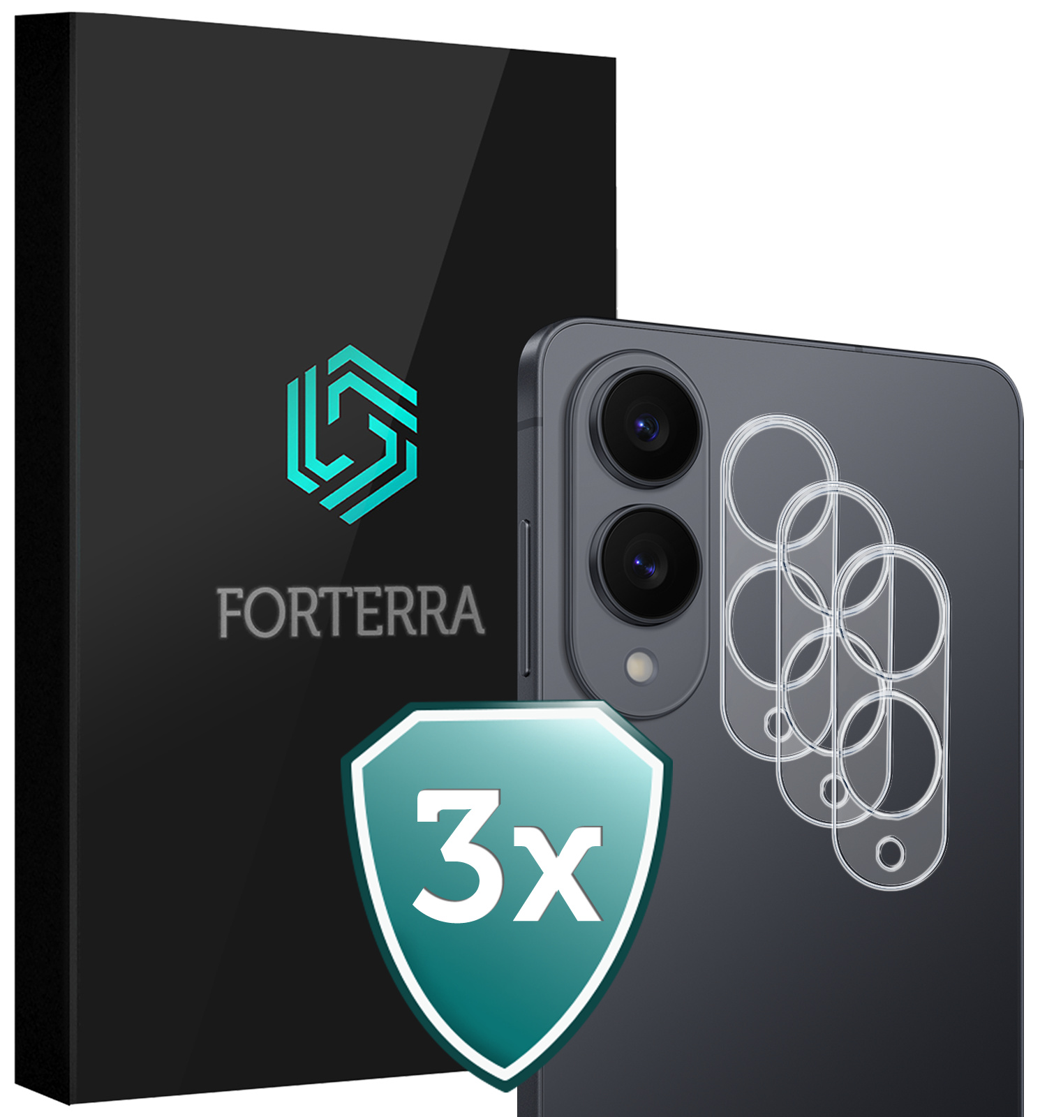 Forterra Forterra Samsung Galaxy S25 Edge Camera Screenprotector - 3 PACK