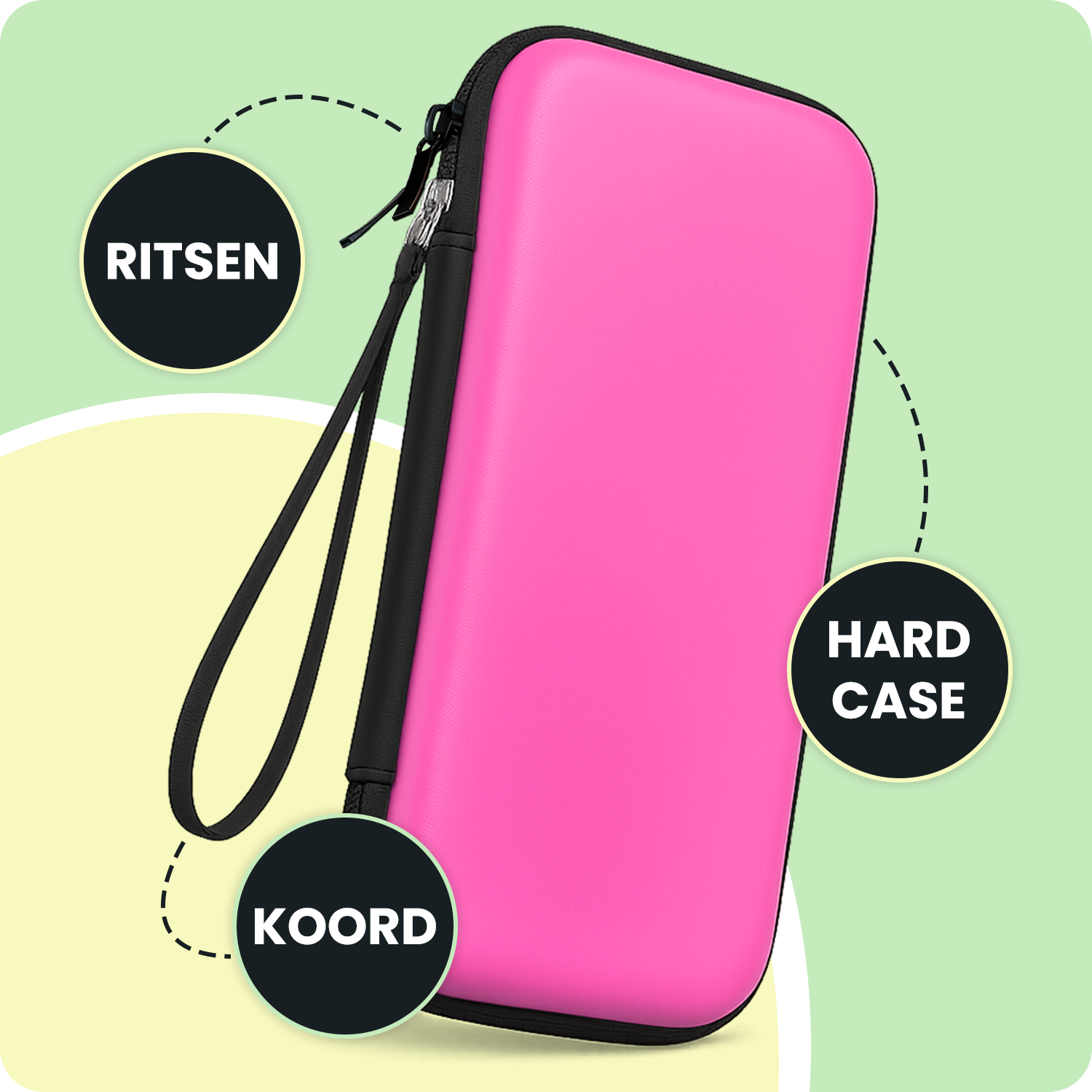 BASEY. BASEY. Nintendo Switch 2 Hoesje Koord Met Screenprotector - Roze