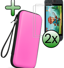 BASEY. BASEY. Nintendo Switch 2 Hoesje Koord Met 2x Screenprotector - Roze