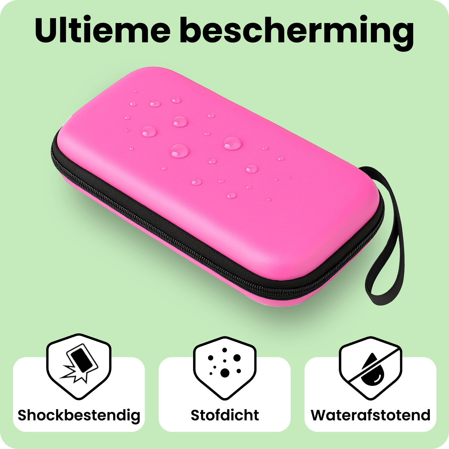 BASEY. BASEY. Nintendo Switch 2 Hoesje Koord Met 2x Screenprotector - Roze