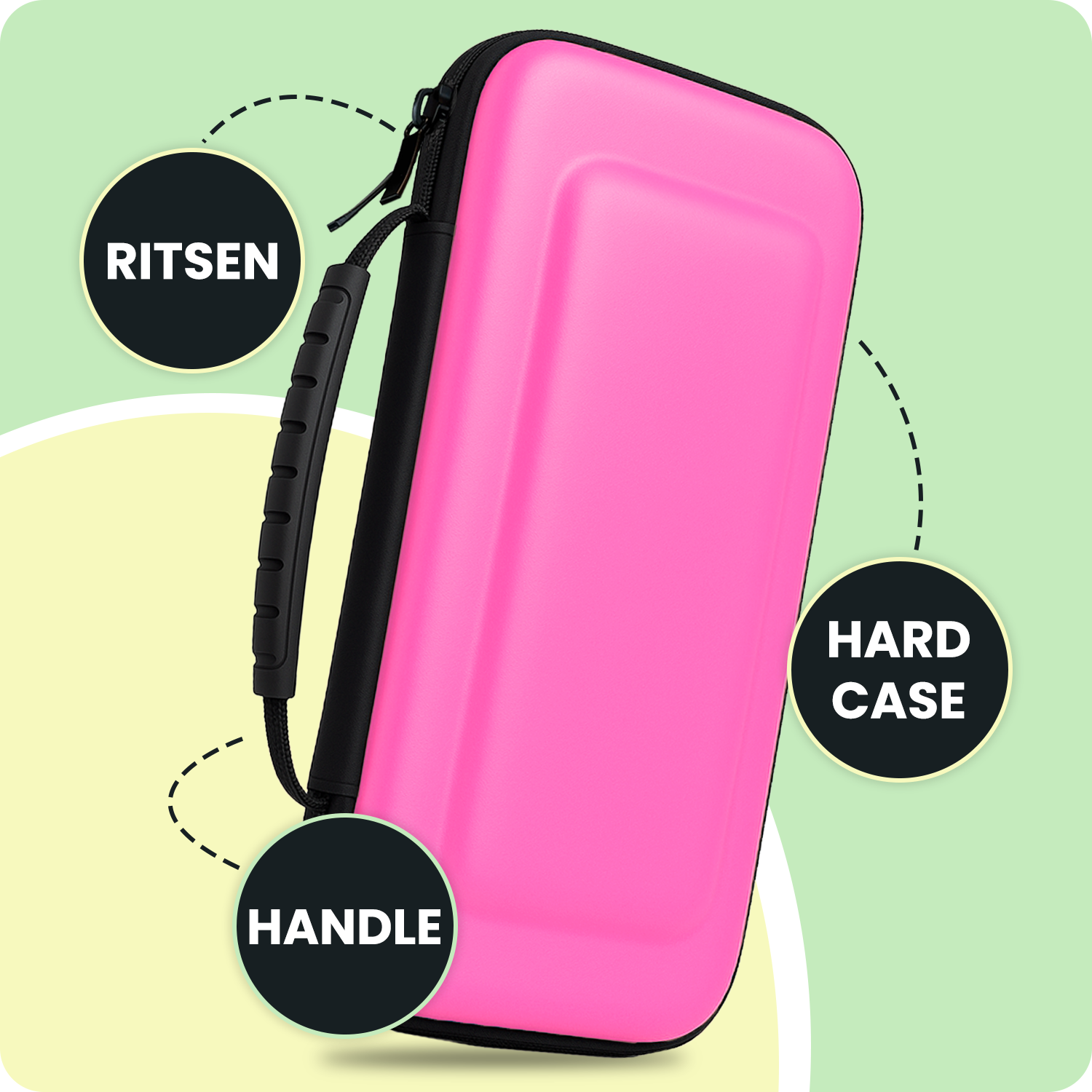 BASEY. BASEY. Nintendo Switch 2 Hoesje Handvat Met 2x Screenprotector - Roze
