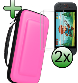 BASEY. BASEY. Nintendo Switch 2 Hoesje Handvat Met 2x Screenprotector - Roze