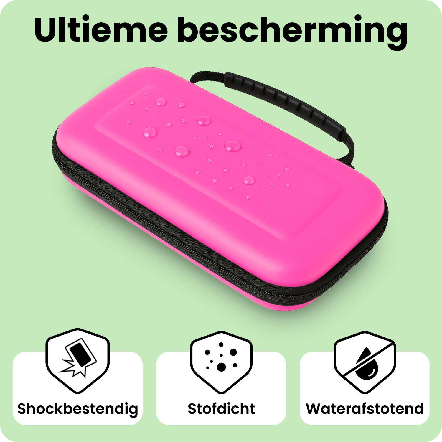 BASEY. BASEY. Nintendo Switch 2 Hoesje Handvat Met 2x Screenprotector - Roze