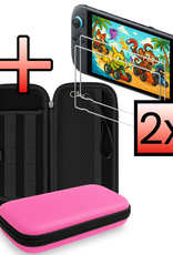 NoXx NoXx Nintendo Switch 2 Hoesje Koord Met 2x Screenprotector - Roze