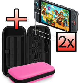 NoXx NoXx Nintendo Switch 2 Hoesje Koord Met 2x Screenprotector - Roze