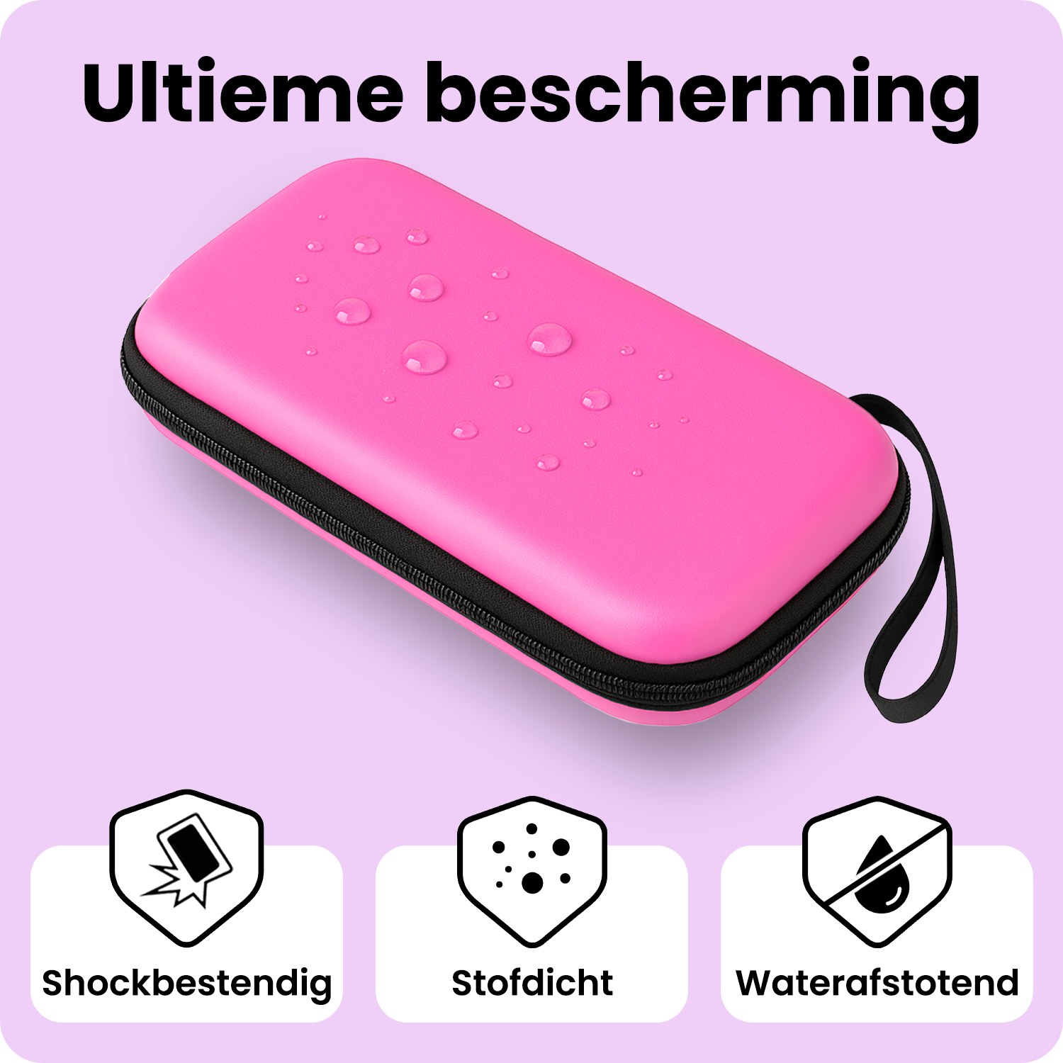 NoXx NoXx Nintendo Switch 2 Hoesje Koord Met 2x Screenprotector - Roze