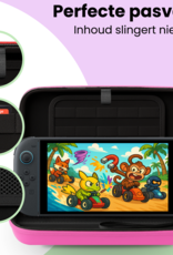 NoXx NoXx Nintendo Switch 2 Hoesje Koord Met 2x Screenprotector - Roze