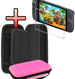 NoXx NoXx Nintendo Switch 2 Hoesje Handvat Met Screenprotector - Roze