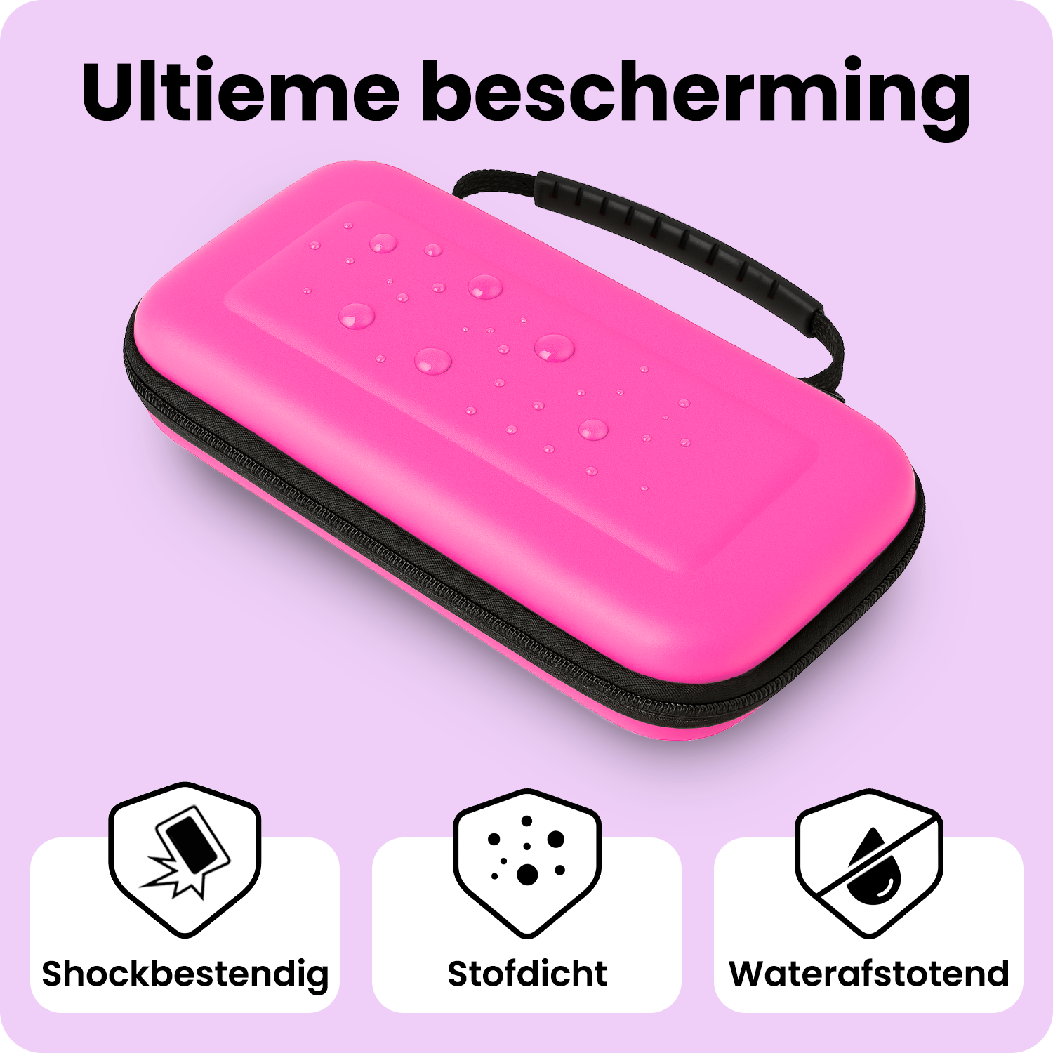 NoXx NoXx Nintendo Switch 2 Hoesje Handvat Met Screenprotector - Roze