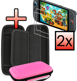 NoXx NoXx Nintendo Switch 2 Hoesje Handvat Met 2x Screenprotector - Roze
