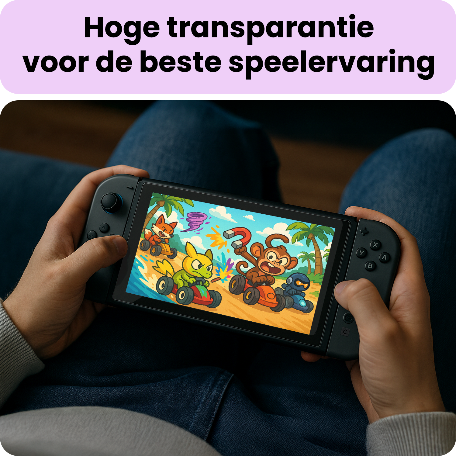 NoXx NoXx Nintendo Switch 2 Hoesje Handvat Met 2x Screenprotector - Roze