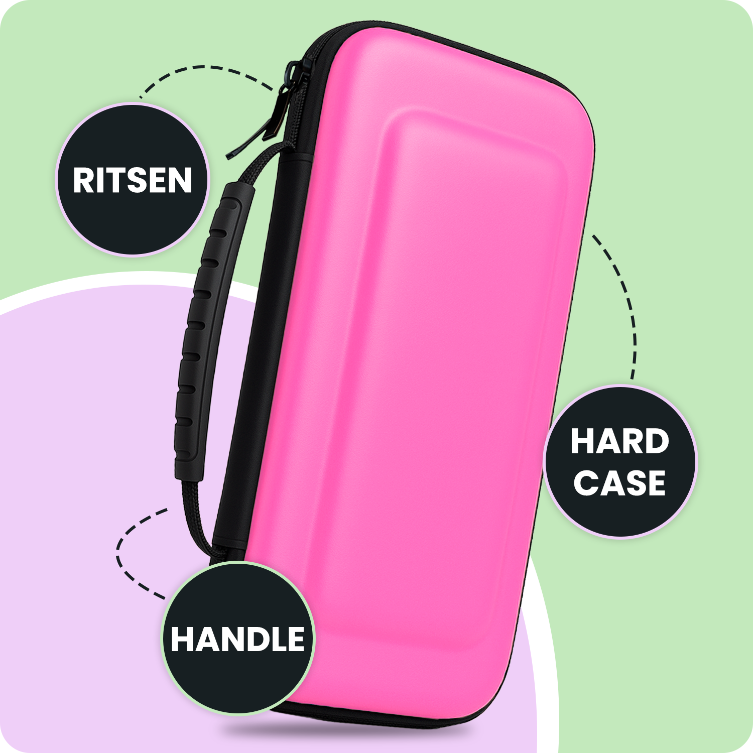 NoXx NoXx Nintendo Switch 2 Hoesje Handvat Met 2x Screenprotector - Roze