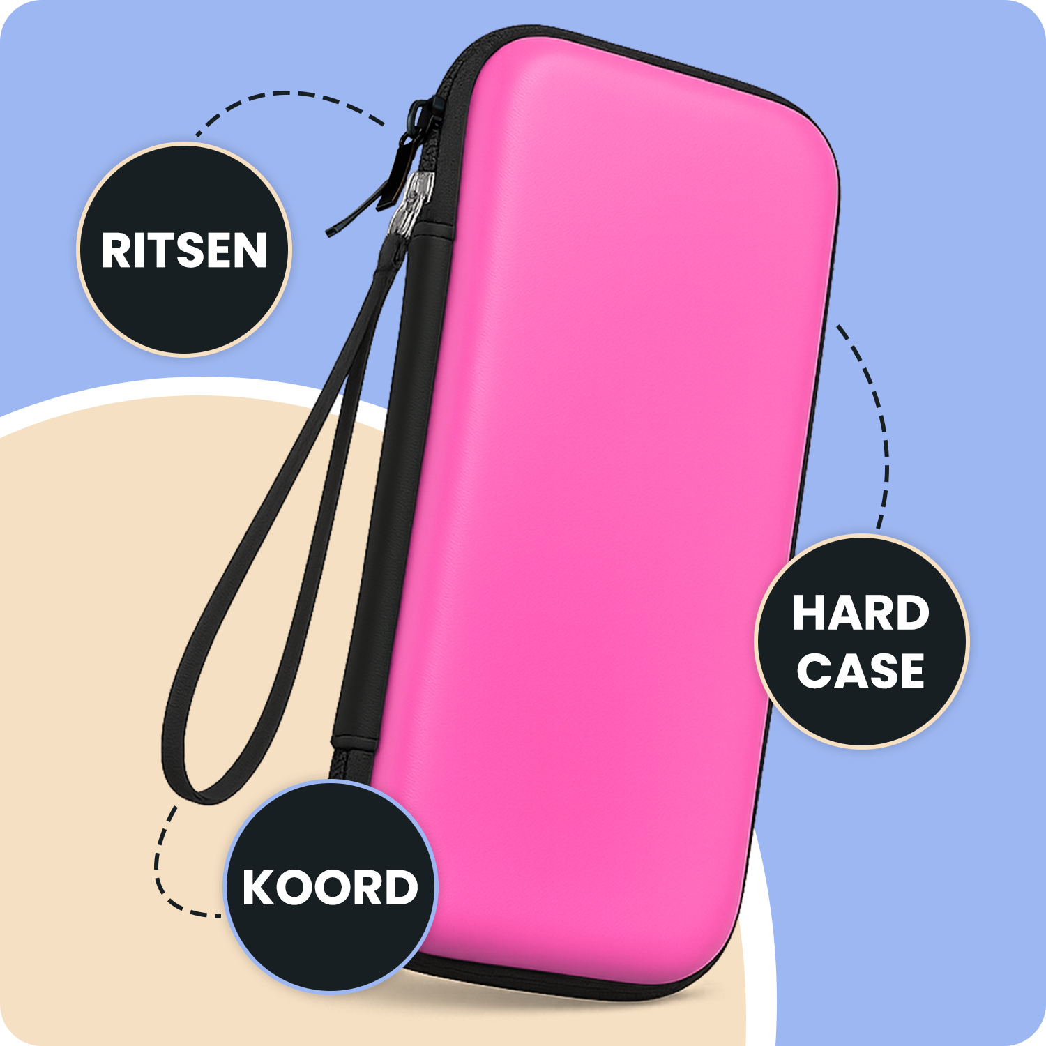 Nomfy Nomfy Nintendo Switch 2 Hoesje Koord Met Screenprotector - Roze