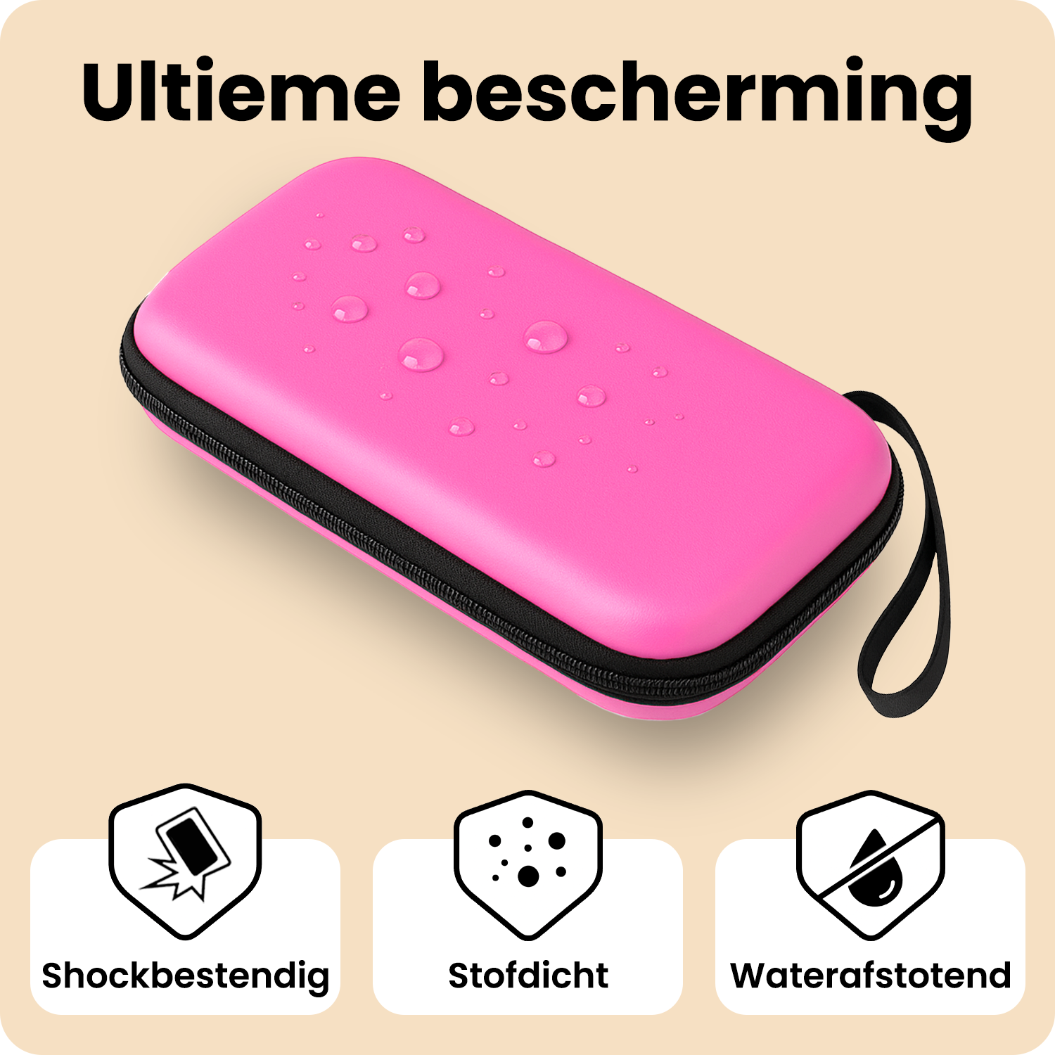 Nomfy Nomfy Nintendo Switch 2 Hoesje Koord Met 2x Screenprotector - Roze