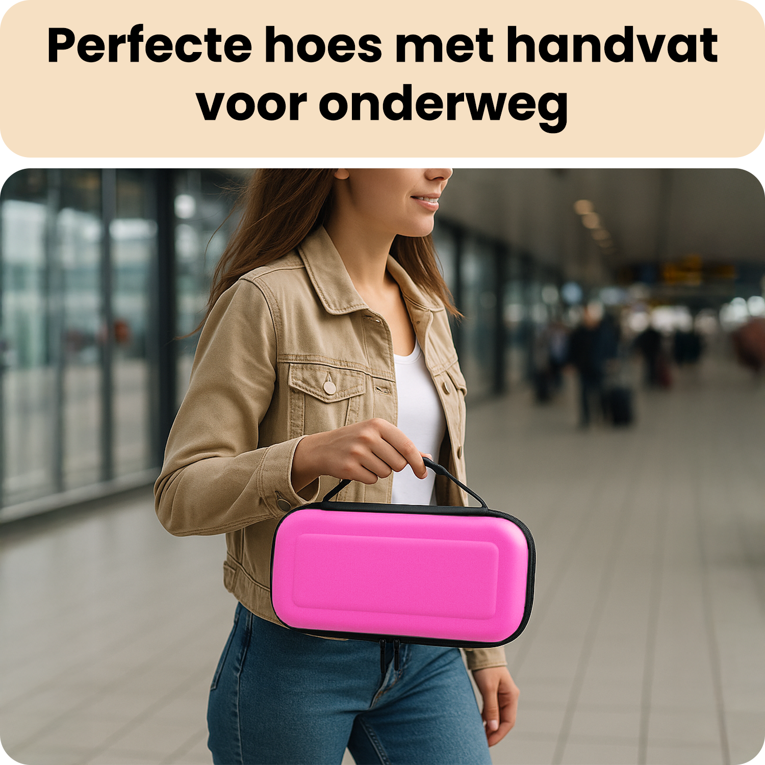 Nomfy Nomfy Nintendo Switch 2 Hoesje Handvat Met Screenprotector - Roze