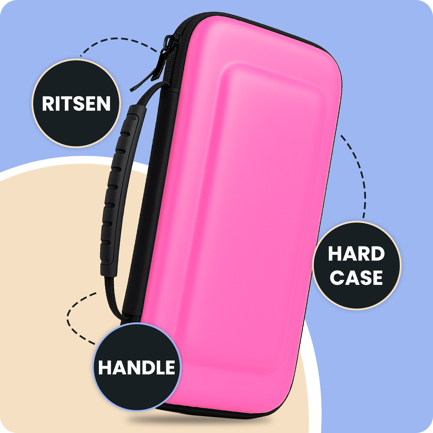 Nomfy Nomfy Nintendo Switch 2 Hoesje Handvat Met Screenprotector - Roze