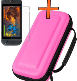 Nomfy Nomfy Nintendo Switch 2 Hoesje Handvat Met Screenprotector - Roze