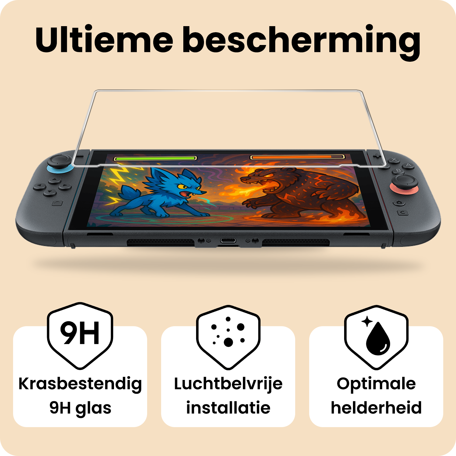 Nomfy Nomfy Nintendo Switch 2 Hoesje Handvat Met Screenprotector - Roze