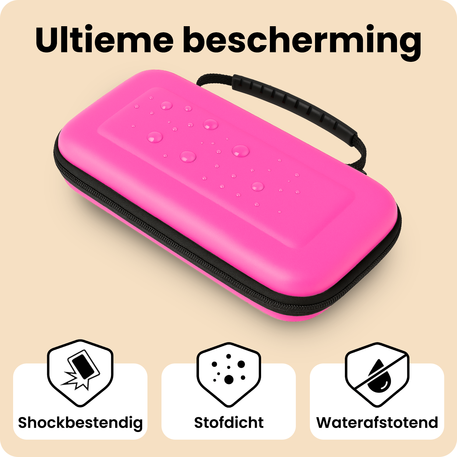 Nomfy Nomfy Nintendo Switch 2 Hoesje Handvat Met 2x Screenprotector - Roze