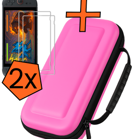 Nomfy Nomfy Nintendo Switch 2 Hoesje Handvat Met 2x Screenprotector - Roze