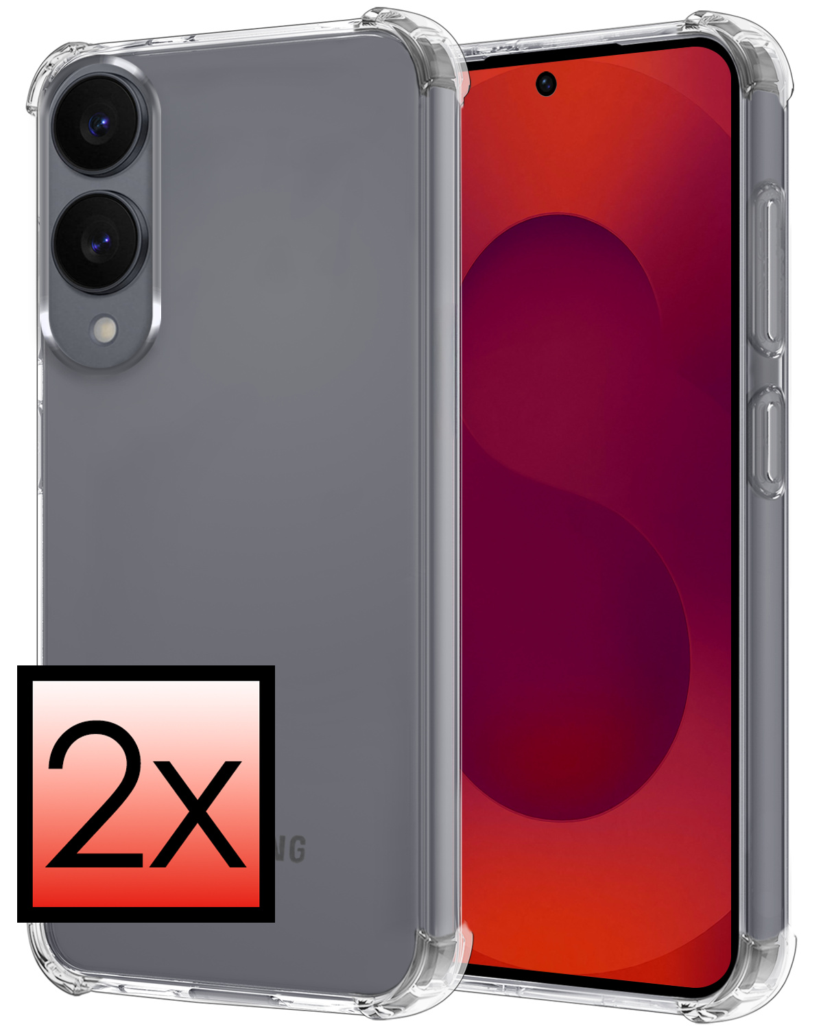 NoXx NoXx Samsung Galaxy S25 Edge Hoesje Shockproof - Transparant - 2 PACK