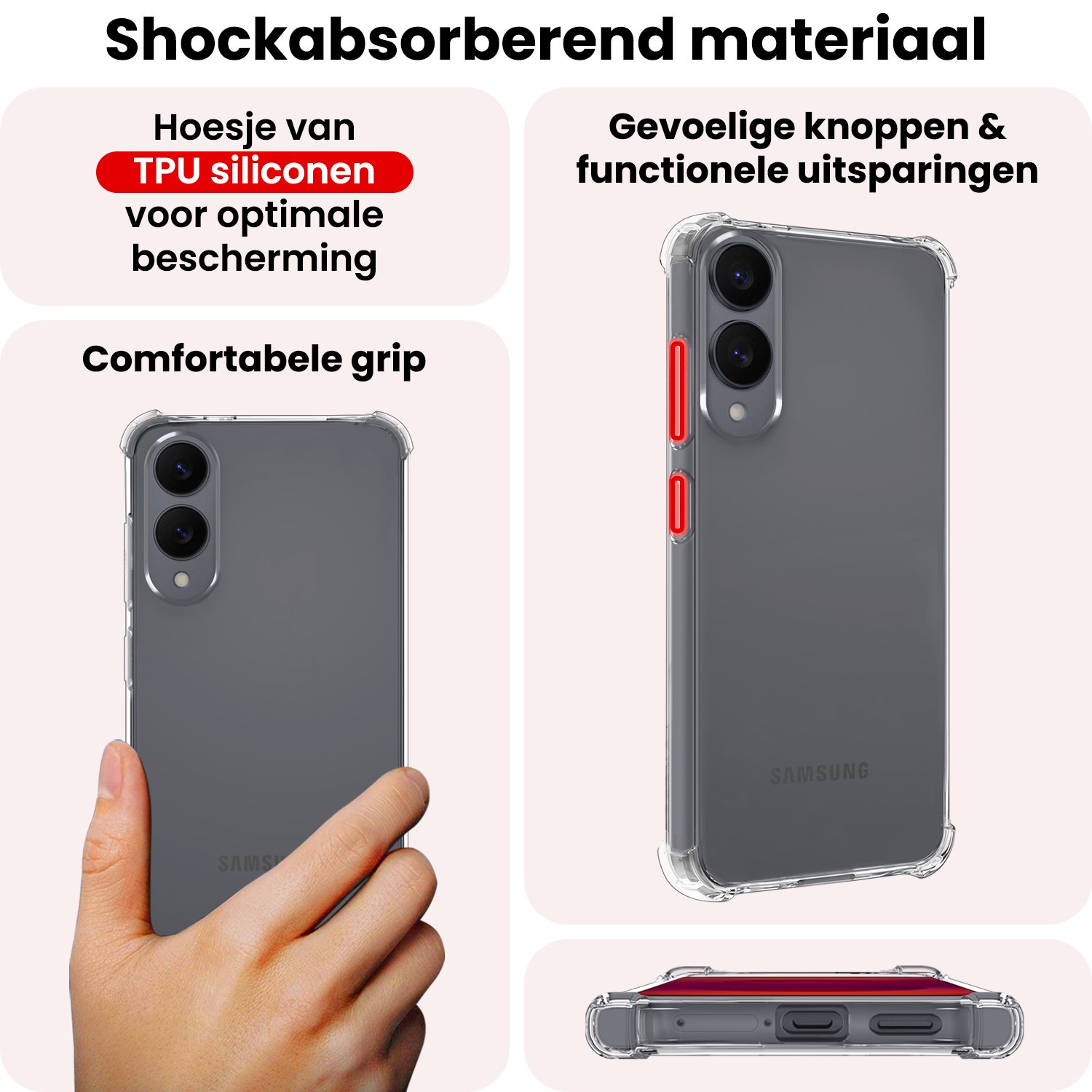 NoXx NoXx Samsung Galaxy S25 Edge Hoesje Shockproof Met Screenprotector