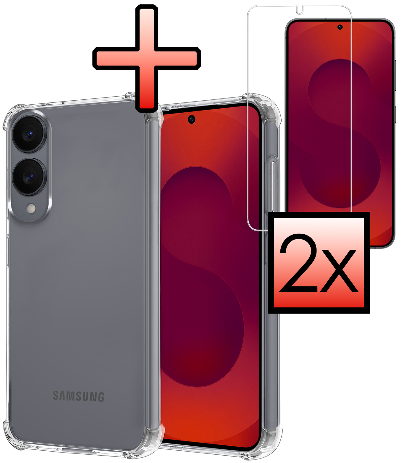 NoXx NoXx Samsung Galaxy S25 Edge Hoesje Shockproof Met 2x Screenprotector