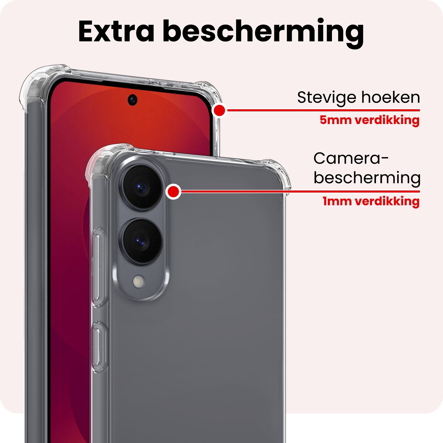 NoXx NoXx Samsung Galaxy S25 Edge Hoesje Shockproof Met 2x Screenprotector