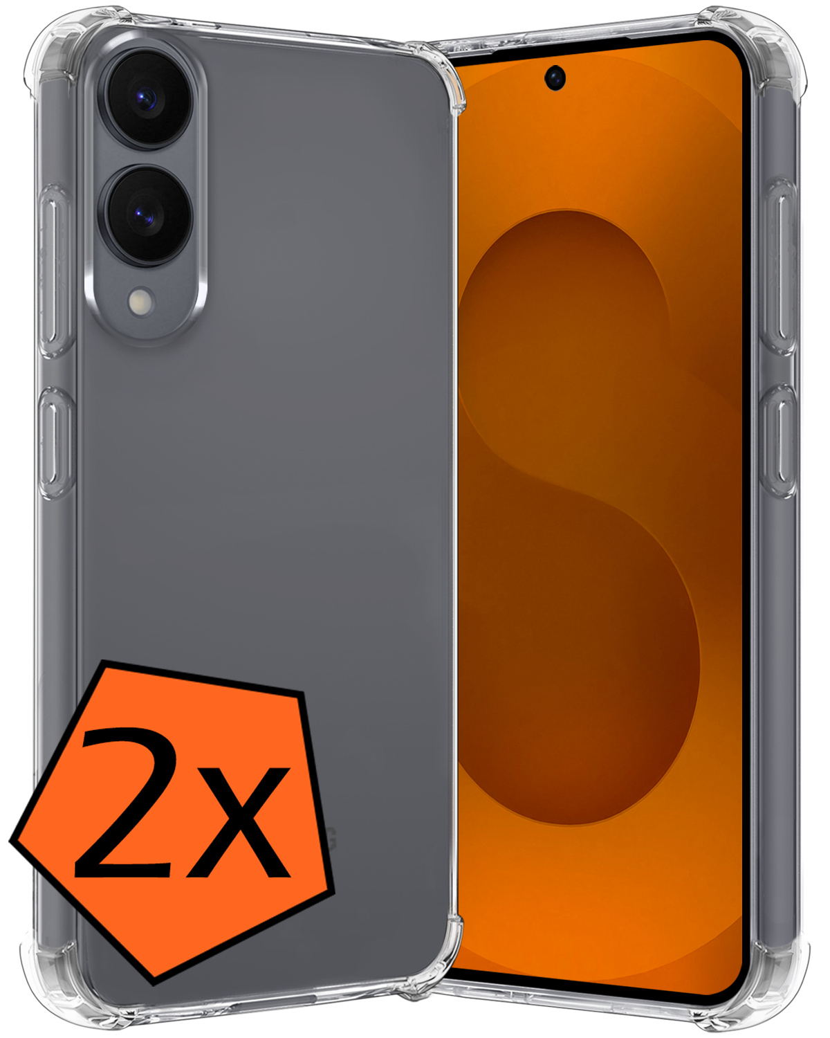 Nomfy Nomfy Samsung Galaxy S25 Edge Hoesje Shockproof - Transparant - 2 PACK