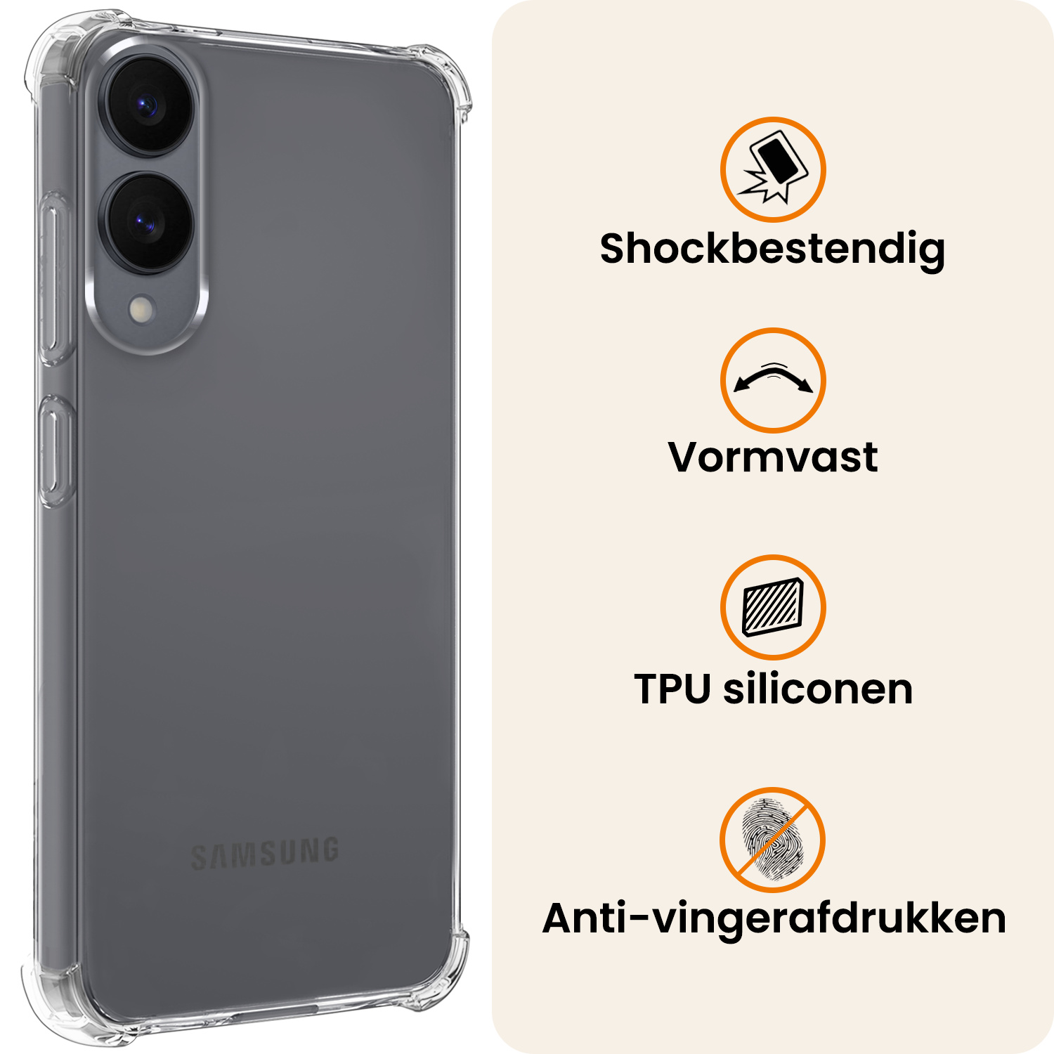 Nomfy Nomfy Samsung Galaxy S25 Edge Hoesje Shockproof Met Screenprotector