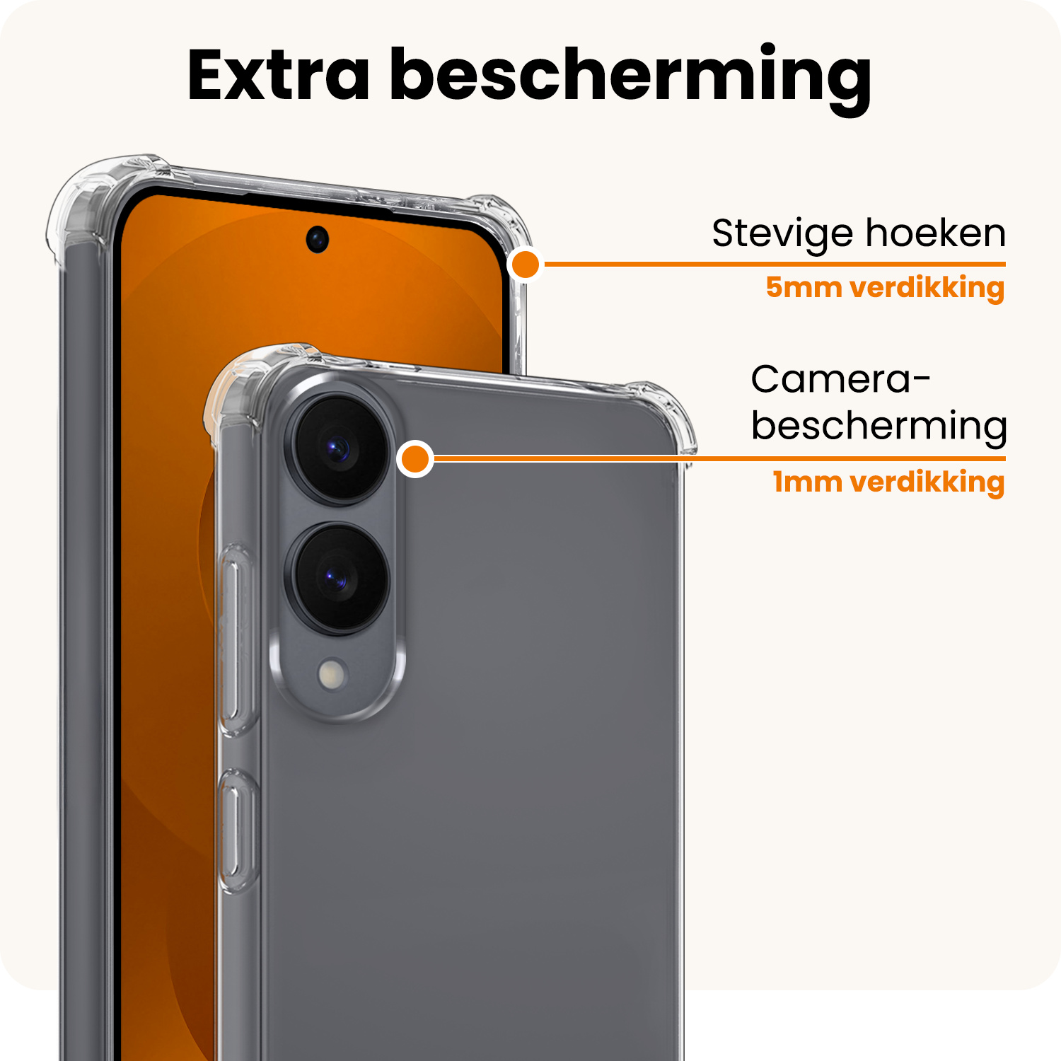 Nomfy Nomfy Samsung Galaxy S25 Edge Hoesje Shockproof Met 2x Screenprotector