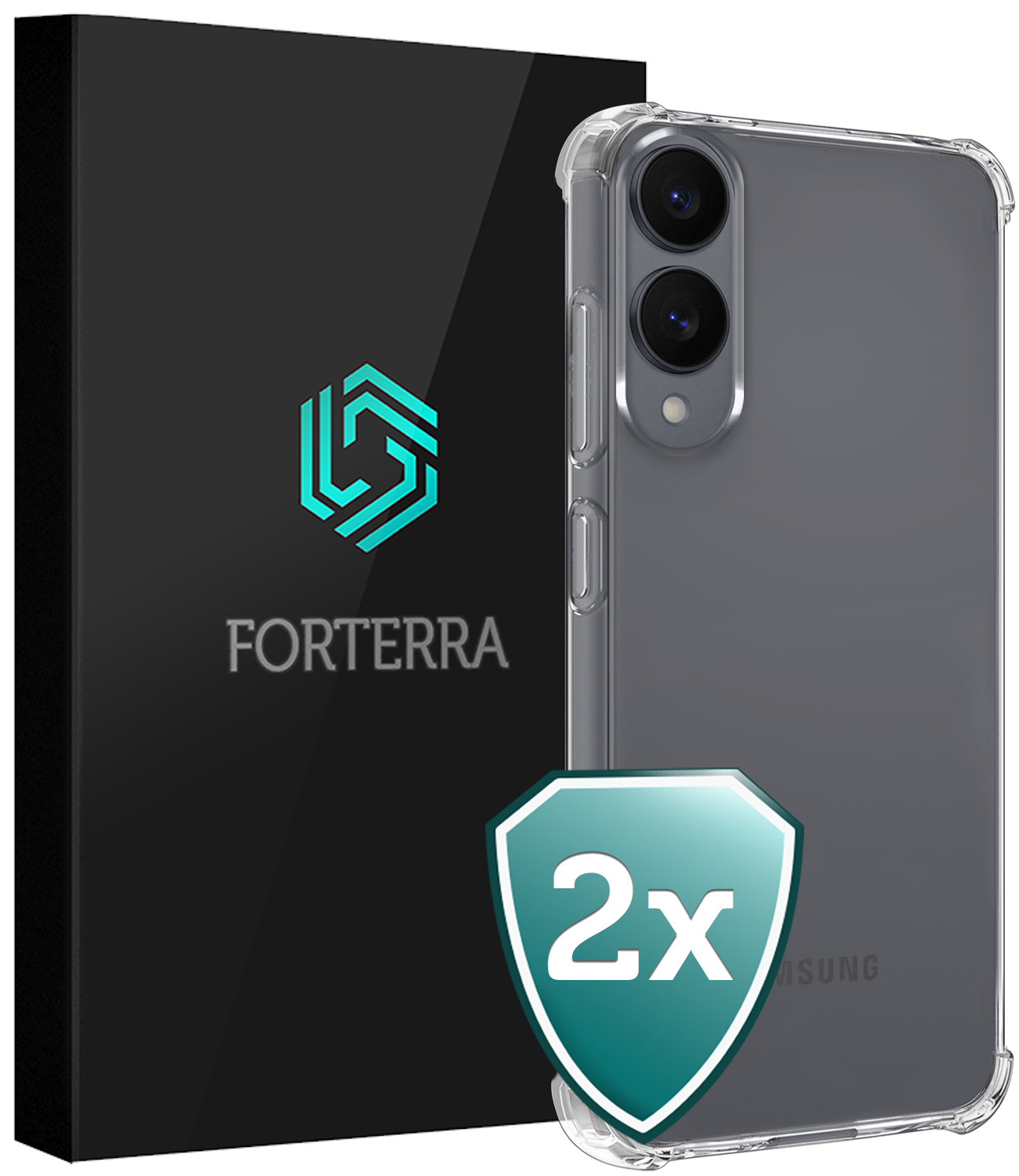 Forterra Forterra Samsung Galaxy S25 Edge Hoesje Shockproof - Transparant - 2 PACK