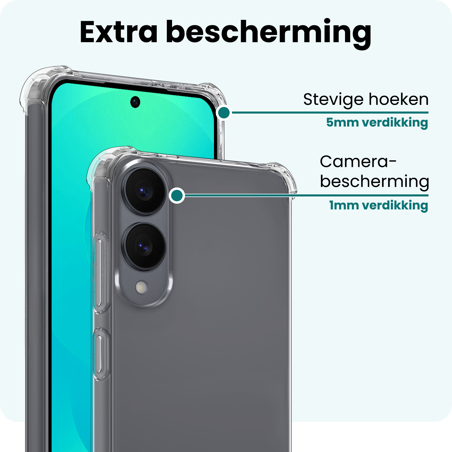 Forterra Forterra Samsung Galaxy S25 Edge Hoesje Shockproof - Transparant - 2 PACK
