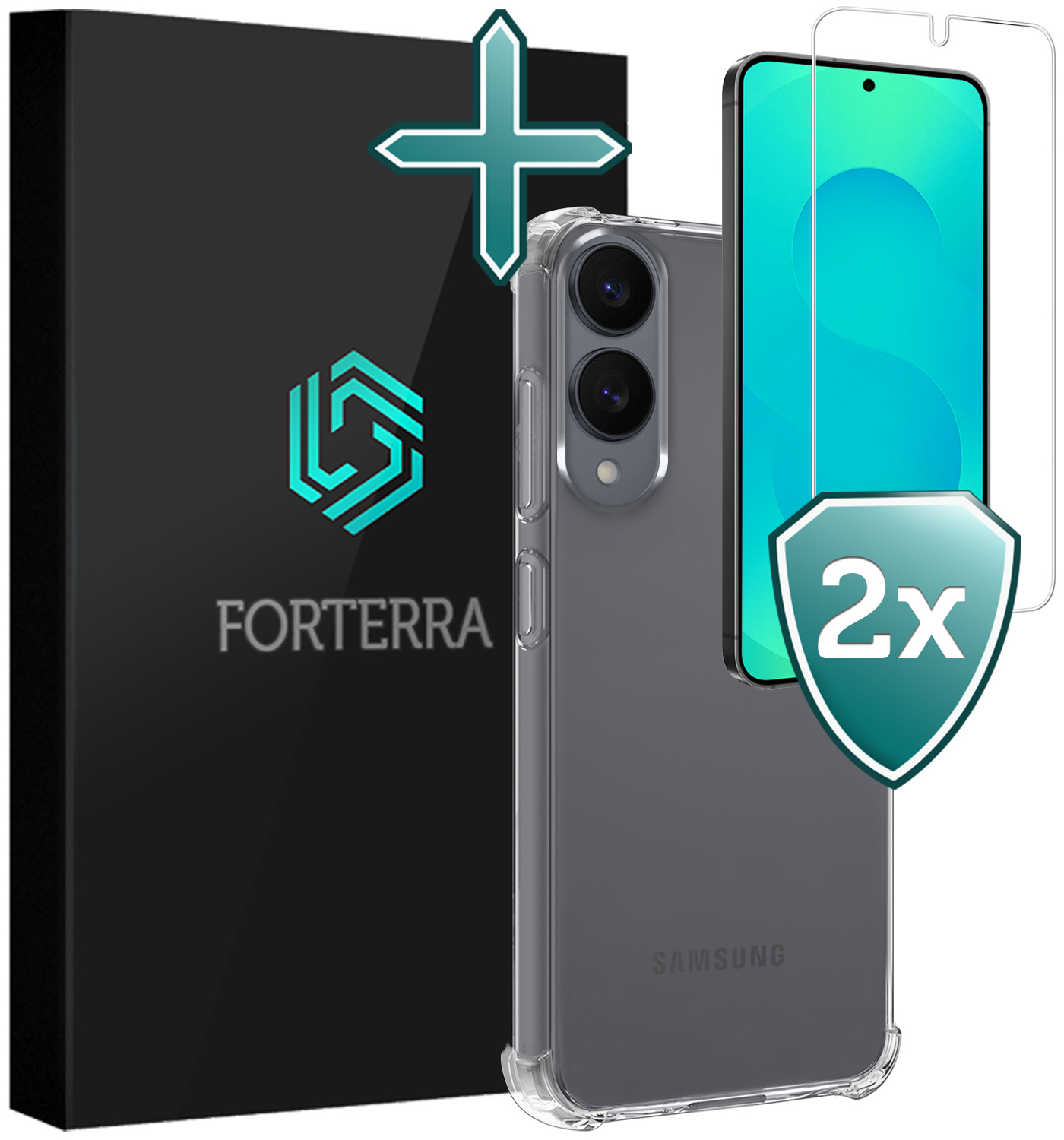 Forterra Forterra Samsung Galaxy S25 Edge Hoesje Shockproof Met 2x Screenprotector