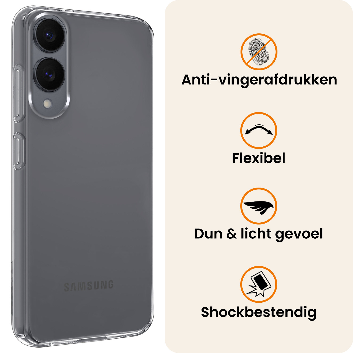 Nomfy Nomfy Samsung Galaxy S25 Edge Hoesje Siliconen - Transparant - 2 PACK