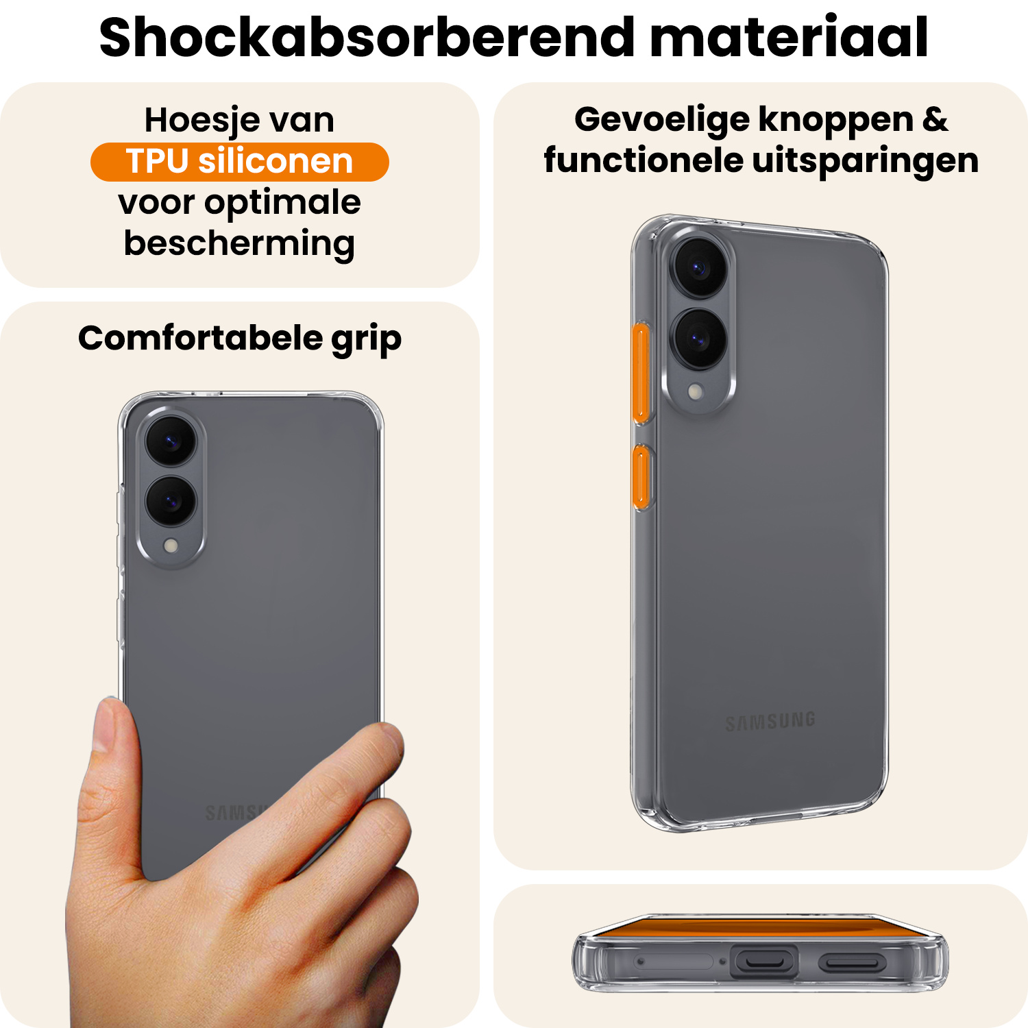 Nomfy Nomfy Samsung Galaxy S25 Edge Hoesje Siliconen - Transparant - 2 PACK